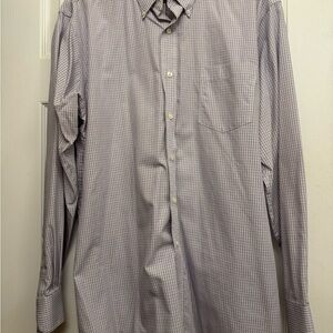 Blue and Red strip button up